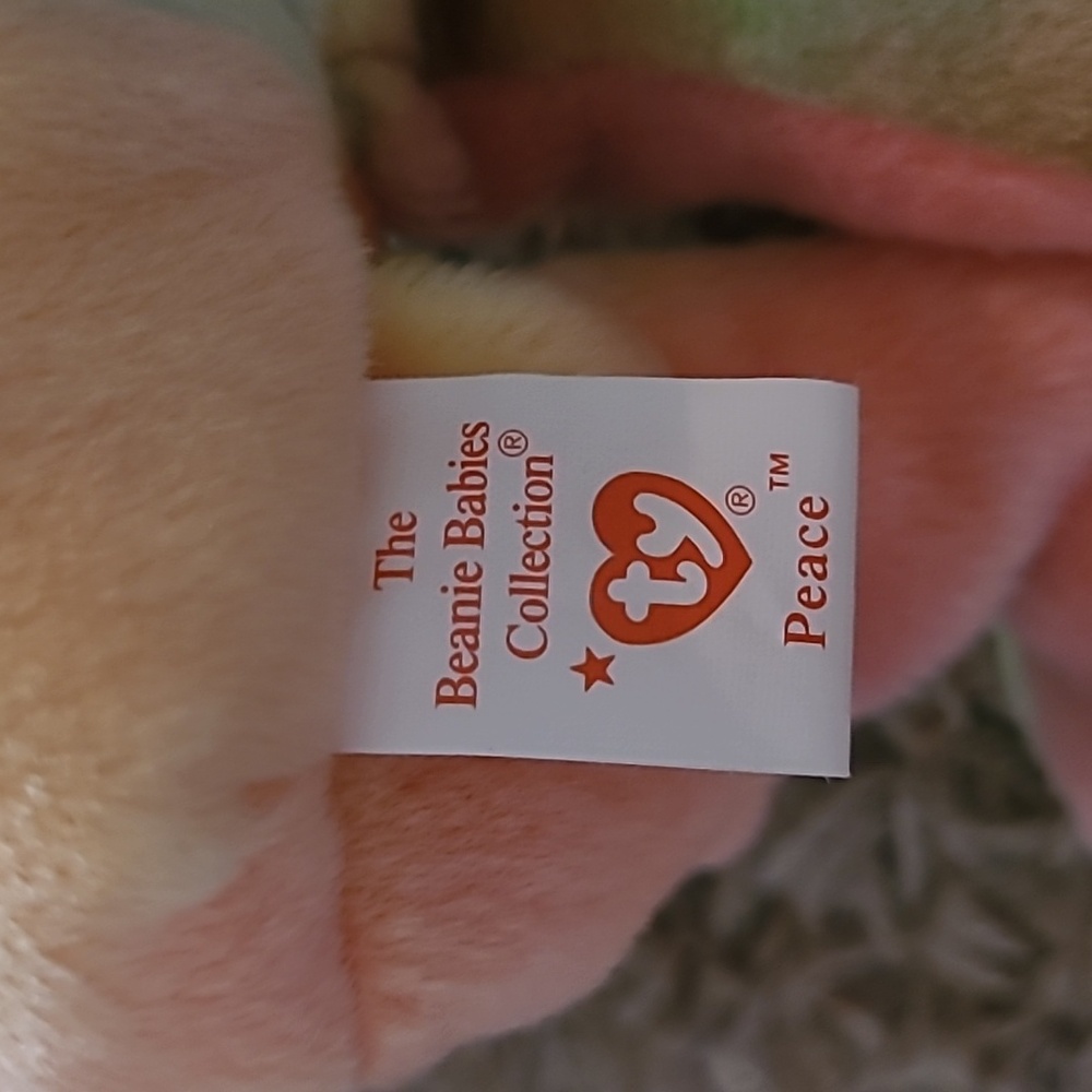 Ty Beanie Babies Peace the Bear Tie Dye Plush 1996 - Picture 6 of 7